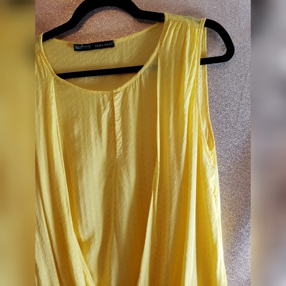 Zara Yellow Sleeveless Tank Top Small - Picture 4 of 7